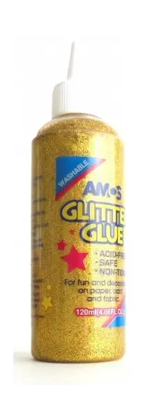 Κόλλα με χρυσόσκονη amos 120ml χρυσό - Amos