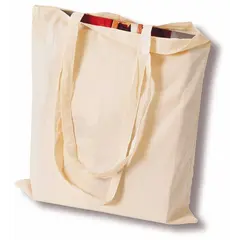 τσάντα βαμβακερή με μακρύ χερούλι μπεζ - Oem