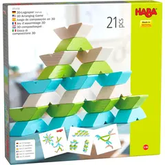 Ξύλινο παιχνίδι αντιγραφής με 21 τουβλάκια και έντυπο σχεδίων - Haba