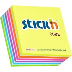 Κύβος stick'n 76x76mm 400 φύλλα rainbow - Stickn