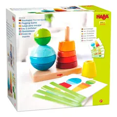 Ξύλινο παιχνίδι στοίβαξης με καβίλιες 'χρώματα - σχήματα' 2+ (305404) - Haba