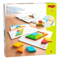 σφηνώματα - παζλ με ξύλινα τουβλάκια & καρτέλες 'χρώματα - σχήματα' 3+ - Haba
