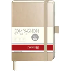 σημειωματάριο brunnen α6 kompagnon metallic με λάστιχο dotted σελίδες χρυσό - Brunnen