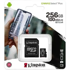 Κάρτα μνήμης kingston memory card microsd canvas select plus sdcs2/256gb, class 10, sd adapter - Kingston