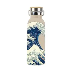 Μπουκάλι μεταλλικό με λαβή hokusai the great wave - Kokonote