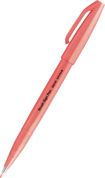 Μαρκαδόρος pentel brush sign pen fluo red - Pentel