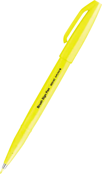 Μαρκαδόρος pentel brush sign pen fluo yellow - Pentel