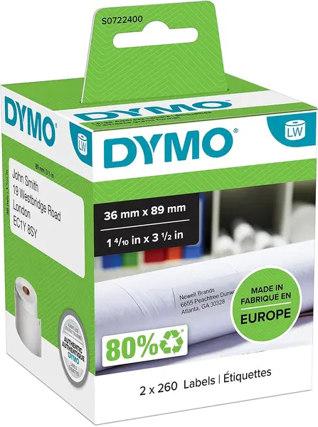 Ετικέτες dymo 99012 lw lrg address labels 89mm x 36mm 2 rolls - Dymo