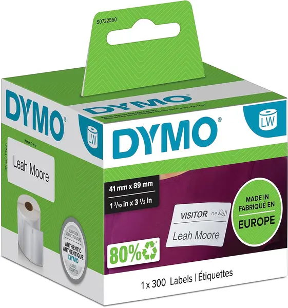 Ετικέτες dymo 11356 lw name-badge labels 89mm x 41mm removable - Dymo