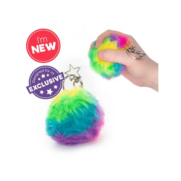 Μπρελόκ squish ball furry keychain - Oneforfun