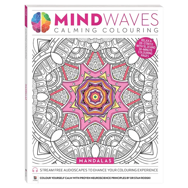 Βιβλίο ζωγραφικής mindwaves calming colouring mandalas - Hinkler